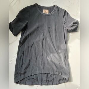 Chaser brand size XS 100% silk charcoal high low top